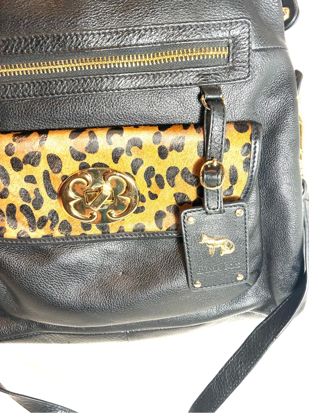 Emma Fox Black Pebbled 100% Genuine Leather Large Satchel Shoulder Bag - Picture 5 of 14